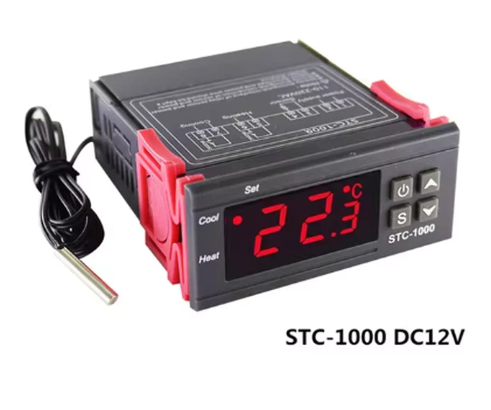 STC-1000 Digital LED Temperature Controller Heating Cooling Centigrade Thermostat 2 Relays Output with NTC Sensor Probe 12v 24v - Shoppiline