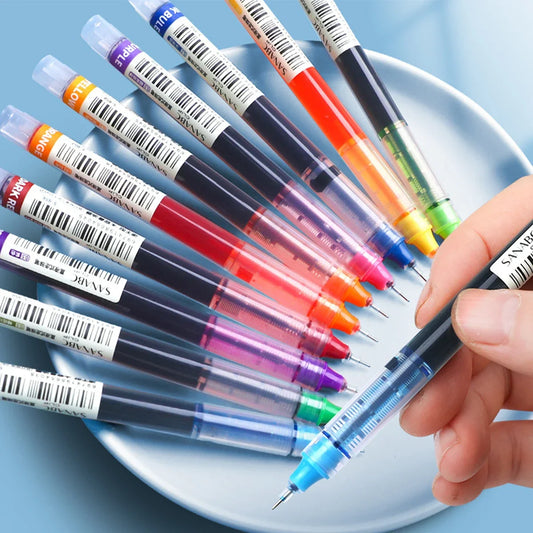 10 Pcs Color Gel pens.Quick Drying Large Capacity,0.5mm, suitable for Students, Note-taking, Marking, Drawing, Bookkeeping.