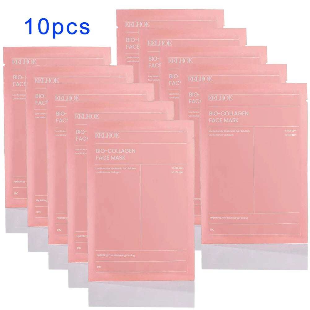 5/10 masques faciaux au bio-collagène, réduisent les pores, hydratent en profondeur, masque de nuit hydratant et rafraîchissant pour les soins de la peau du visage