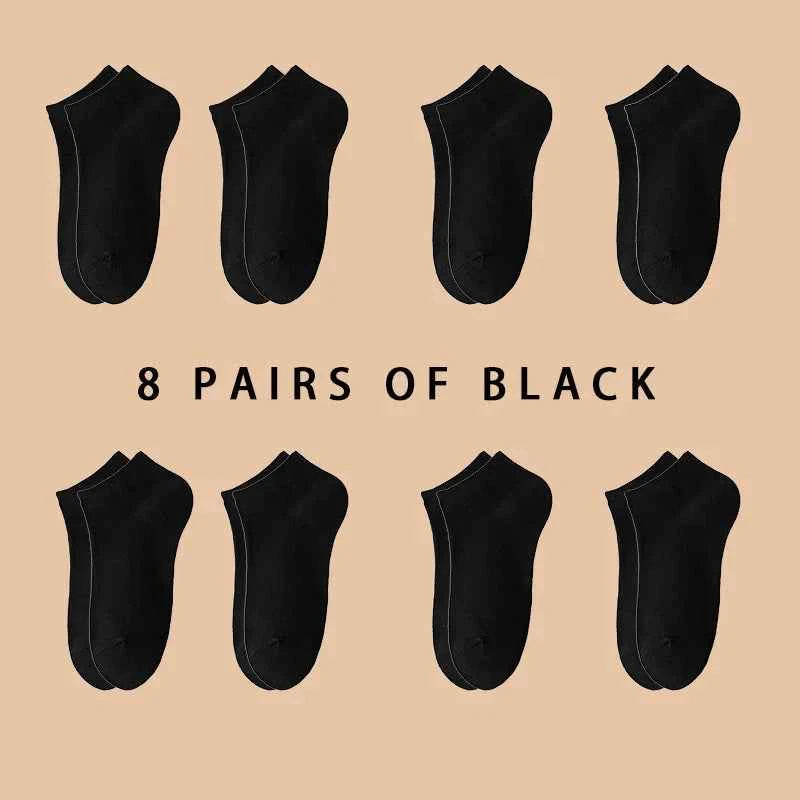 3/5/8 Pairs Women/Men Boat Socks Invisible Low Cut Silicone Non-slip Summer No-show Ankle Socks Solid Color Casual Breathable