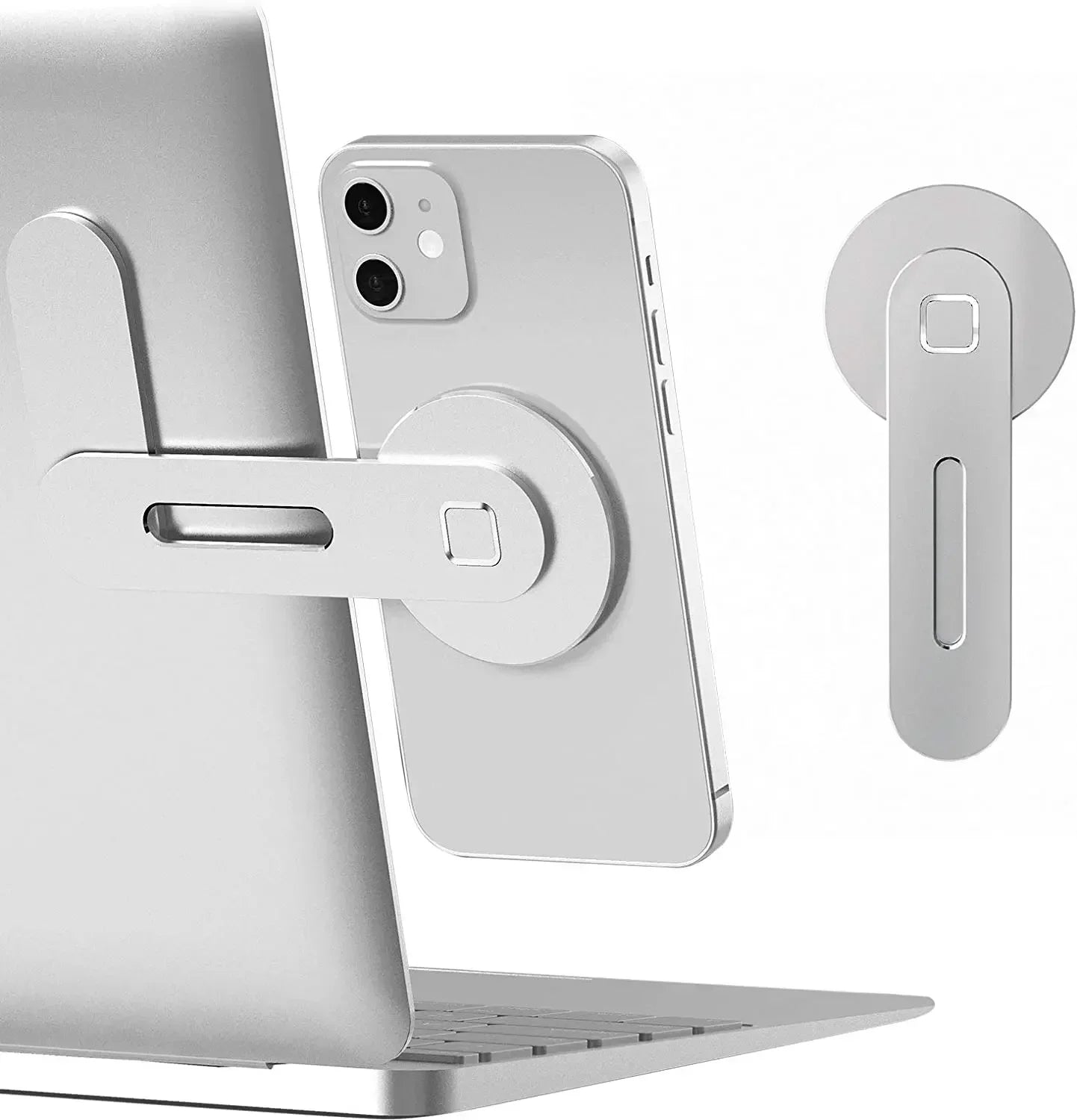 2025 Magnetic Laptop Phone Holder Computer Monitor Side Cell Phone Slim& Foldable For iPhone 14 13 12 Series Case and All Phone - Shoppiline