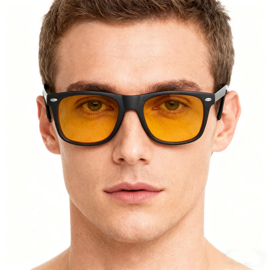 VIVIBEE Night Vision Blue Light Blocking Glasses Men Square Computer Eye Protection Eyeglasses Gaming Women Orange Eyewear