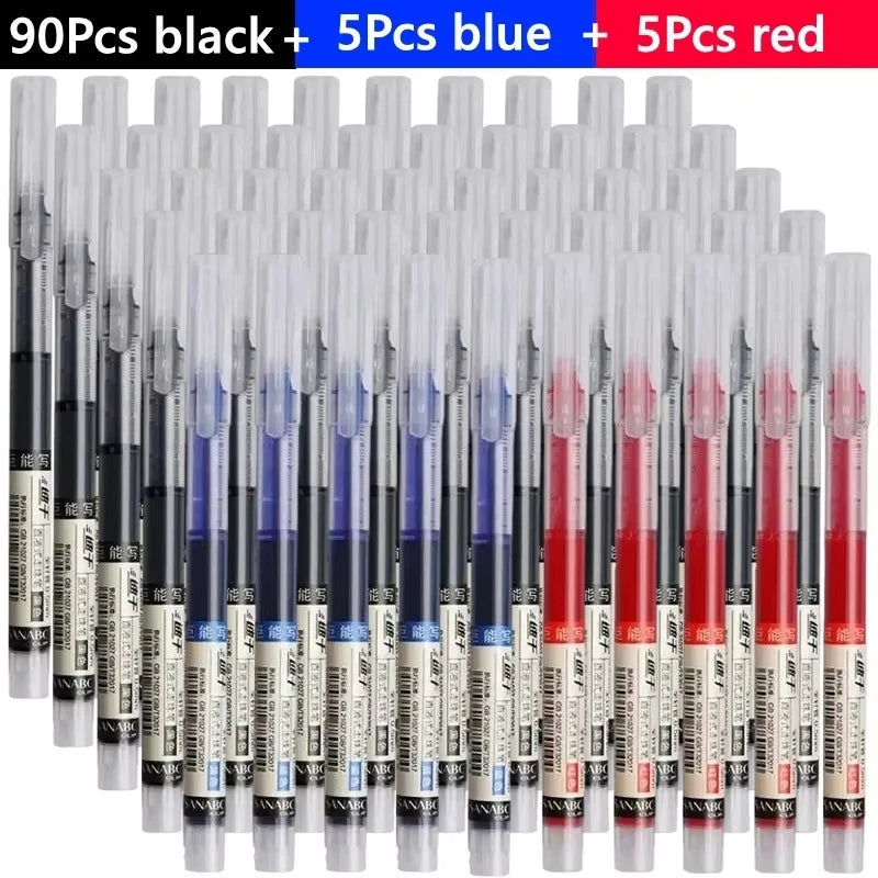 3-102Pcs/set High Quality Needle Type Gel Pens Straight Liquid Ballpoint Pen Kawaii Stationery School Office Supplies Writing
