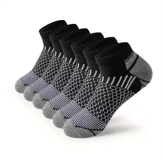 12Pairs High Qualit Athletic Socks Men's Ankle Socks Running Cyclling Waist Honeycomb Design And Firm Sports Leisure Socks Gifts