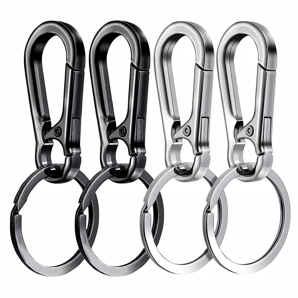 4Pcs Metal Carabiner Clip Keychain Hook Holder Key Ring Organizer for Car Keys Daily Storage