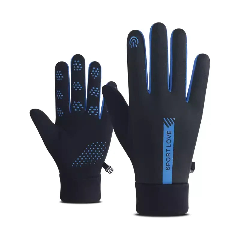 Womens Autumn and Winter Sports Warm Gloves Waterproof and Anti Slip Cycling Gloves Wind and Cold Resistant Outdoor Activity Glo