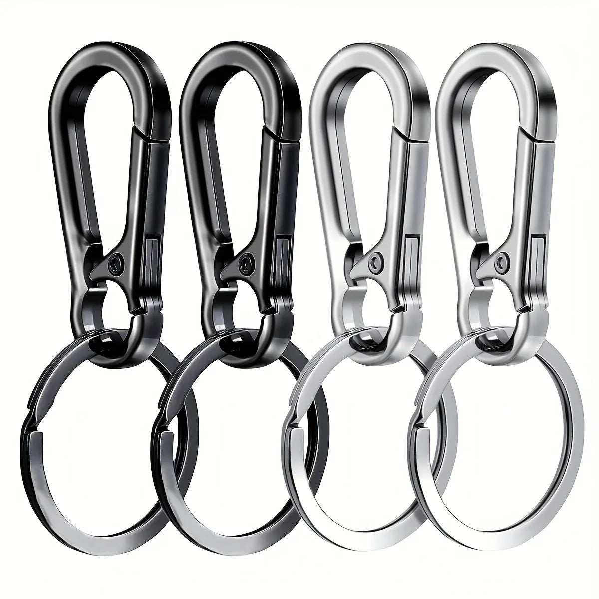4Pcs Carabiner Clip Keychain Metal Carabiner Shape Key Ring Keyring Key Holder Clips Hook Holder Organizer for Car Keys Finder