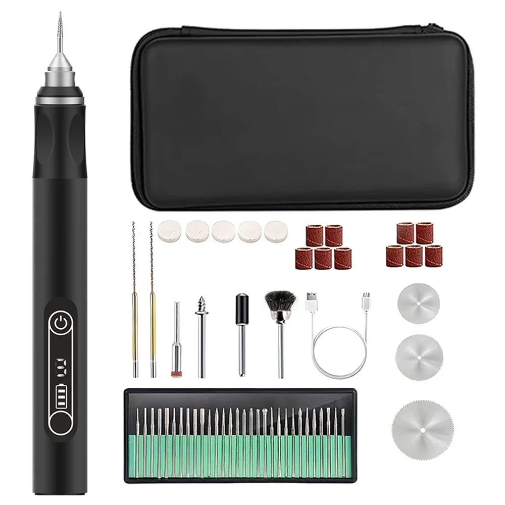 JANGKLIFE USB Cordless Rotary Tool Kit Woodworking Engraving Pen DIY For Jewelry Metal Glass Mini Wireless Drill - Shoppiline