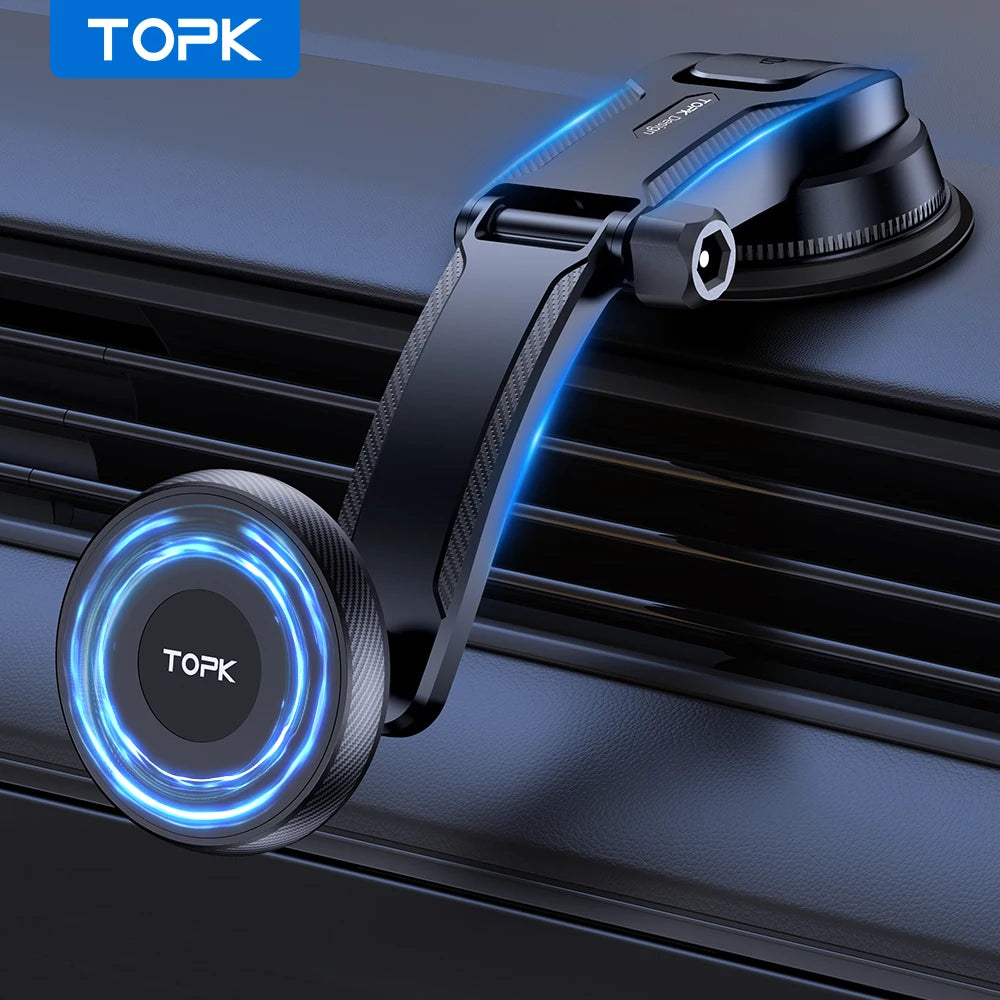 TOPK Universal Car Phone Holder Magnetic for Magsafe 360° Rotation Car Mount for Air Vent & Dashboard Windshield for All Phones - Shoppiline