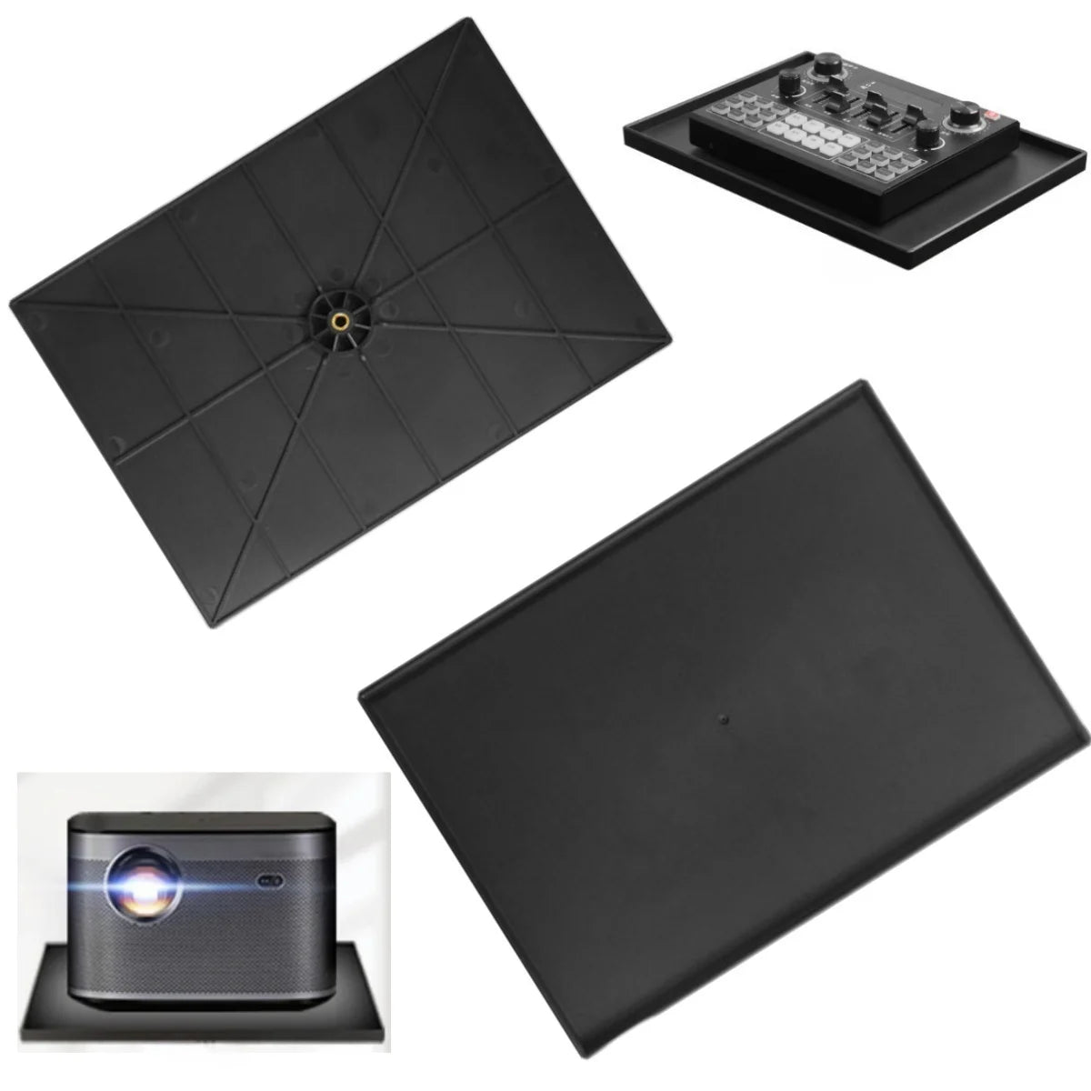 1pc Projectors Tray Tripod Stand Sound Card Projectors Tray Platform Holder Universal 1/4in Screw Adapter 25x18cm