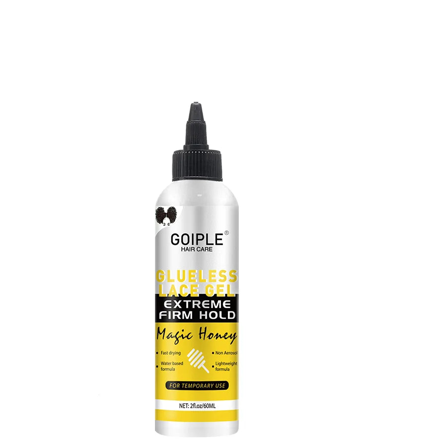 GOIPLE 2 fl.oz Gel Colle Lavable pour Perruque Sans Colle Fixation Extrême Séchage Rapide Formule Naturelle Adhésif pour Usage Temporaire