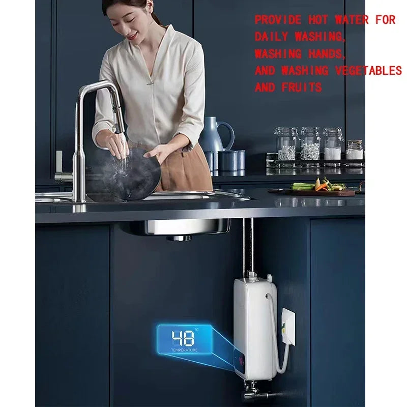 ATWFS Instant Water Heater 220V 4600W Portable Electric Heaters for Bathroom Hot Water Shower and Home Kitchen Heating