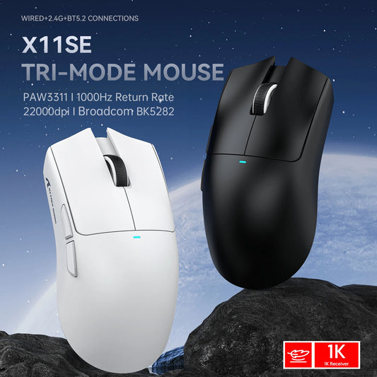 Attack Shark X11 X11SE Wireless Gaming Mouse 3-Mode , PAW3311, 22000DPI, 400IPS, PC Gaming Mouse