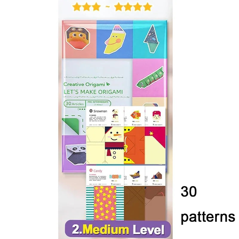 Origami Kit with 30/96 Sheets Paper & Guide Book, DIY Craft Art for Beginners kids,Multiple difficulty level challenges