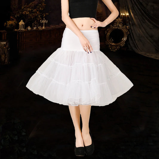 New Short Petticoat Vintage 3 Layer Puffy Organza Petticoat Retro Crinoline Underskirt Rockabilly Cosplay Swing Tutu Skirt