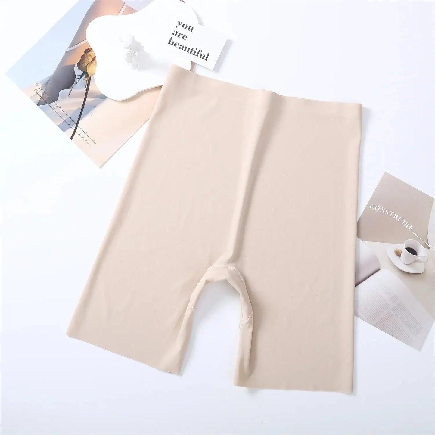 Seamless High Waist Shorts Panties For Women Tummy Control Hip Lift Ice Silk Safety Pants Sports Underwear Boyshorts Boxer