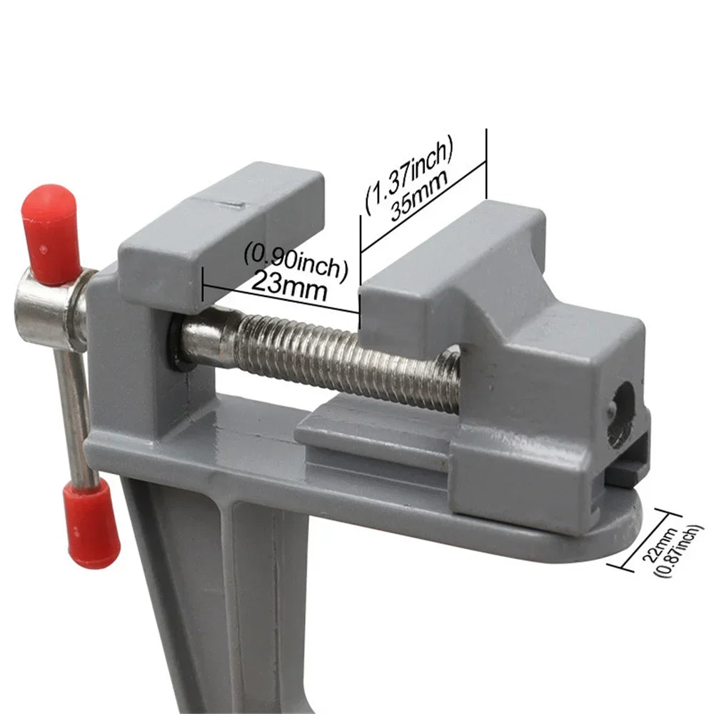 Mini Bench Vise Muliti-Funcational 3.5" Aluminum Miniature Small Jewelers Hobby Clamp On Table Flat Pliers Tool Vice