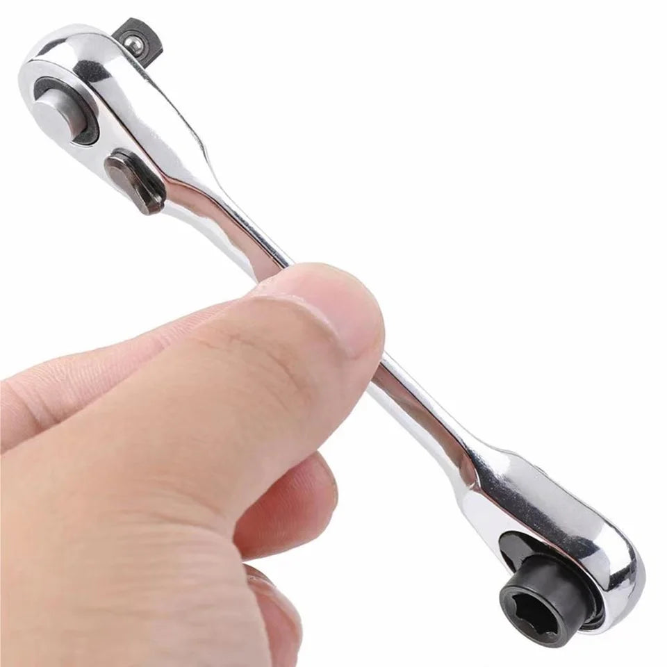 Mini Treble 1/4 Ratchet Wrench Double Ended Ouick Socket Screwdriver Hex Torque Wrenches Set 2-in-1 Spanner Hand Repair Tools - Shoppiline