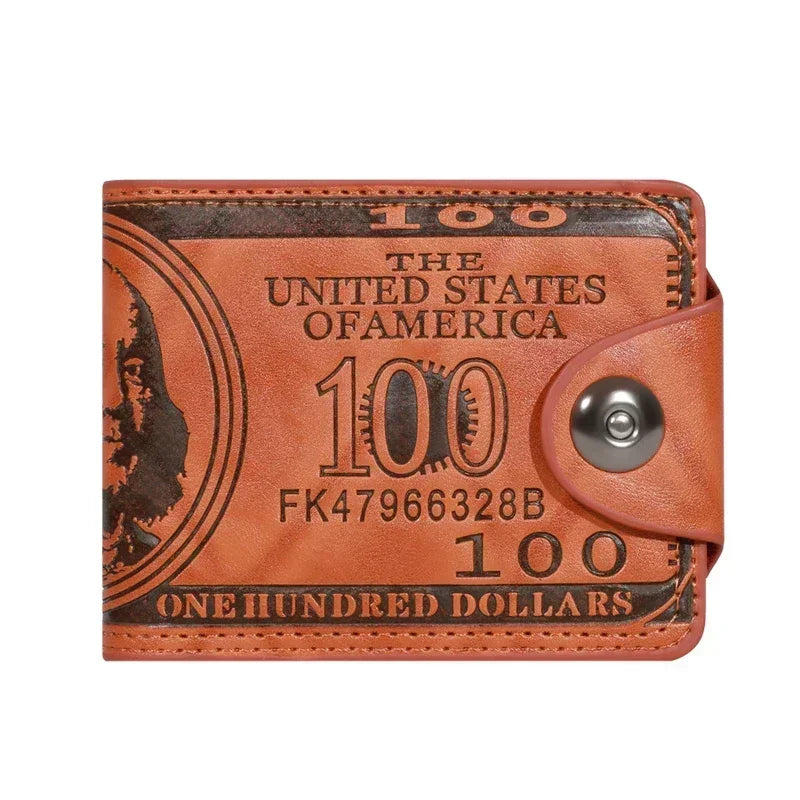 New Men's Trendy Leather Wallet with USD Print Multiple Card Holders High Capacity
