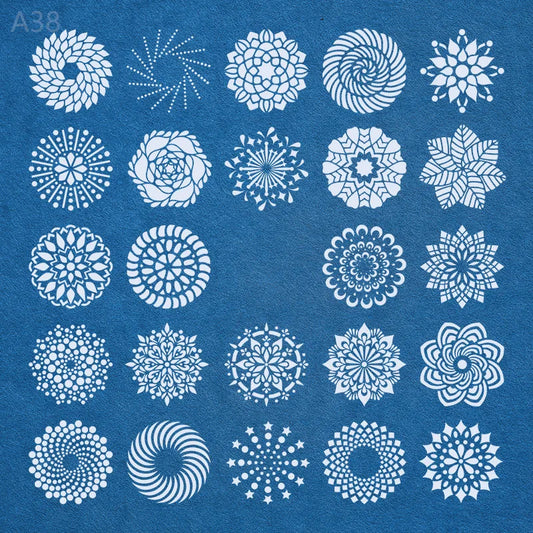 24Pcs/Set 13cm Round Mandala Geometry DIY Layering Stencils Wall Painting Scrapbook Coloring Embossing Album Decorative Template