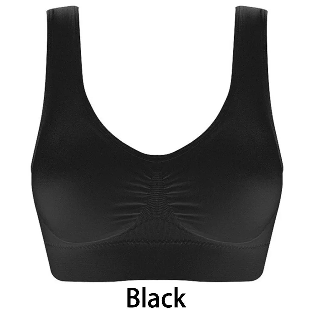 Seamless Bra For Women Crop Top Black Vertical Stripe Breathable Sports Bra Fitness Tube Tops Yoga Underwear Sports Bra