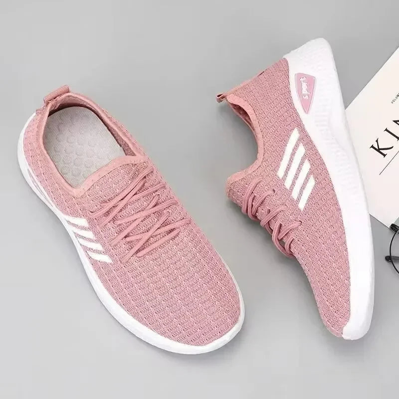 New 2025 Trendy Women's Mesh Low-Top Running Sneakers with Air Mesh for Spring and Summer Women Flat Shoes
