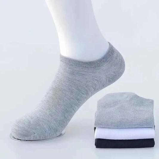 5/10 Pairs Men's Boat Socks Business Sport Sweat Absorption Mature Summer Autumn Solid Color Non Pilling Versatile Ankle Socks