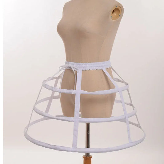 Girls 3 Hoops Crinoline Cage Bustle Petticoat Women Adjustable Pannier for dress