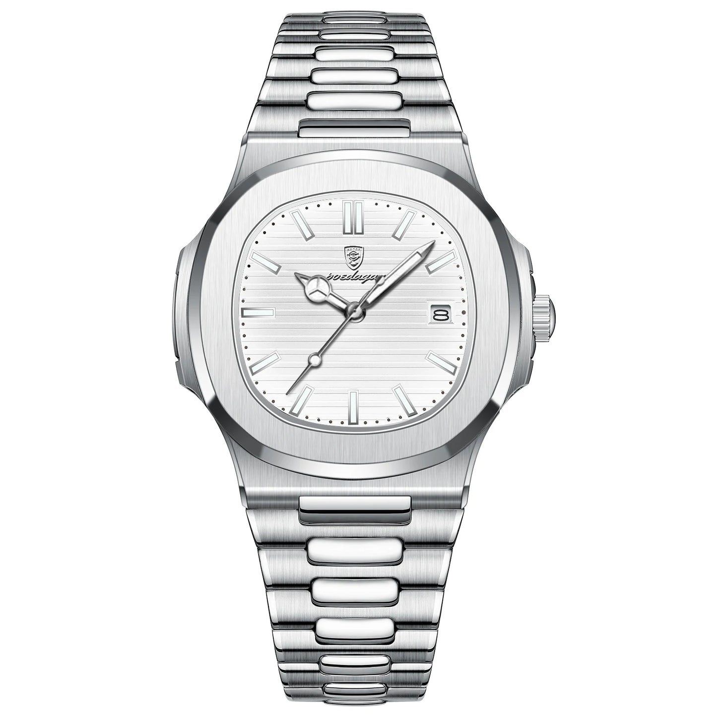 POEDAGAR Top Luxusmarke Herrenuhr Sport Wasserdicht Leuchtend Datum Herrenarmbanduhr Quadratisches Zifferblatt Quarz Herrenuhren Hohe Qualität