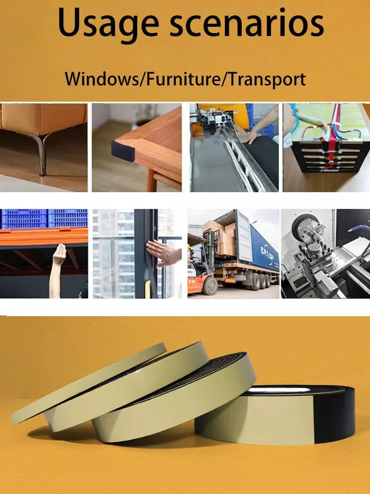 EVA Foam Door Window Sealing Strip Weather Stripping Self-Adhesive Soundproof Windproof Dustproof Draught Excluder