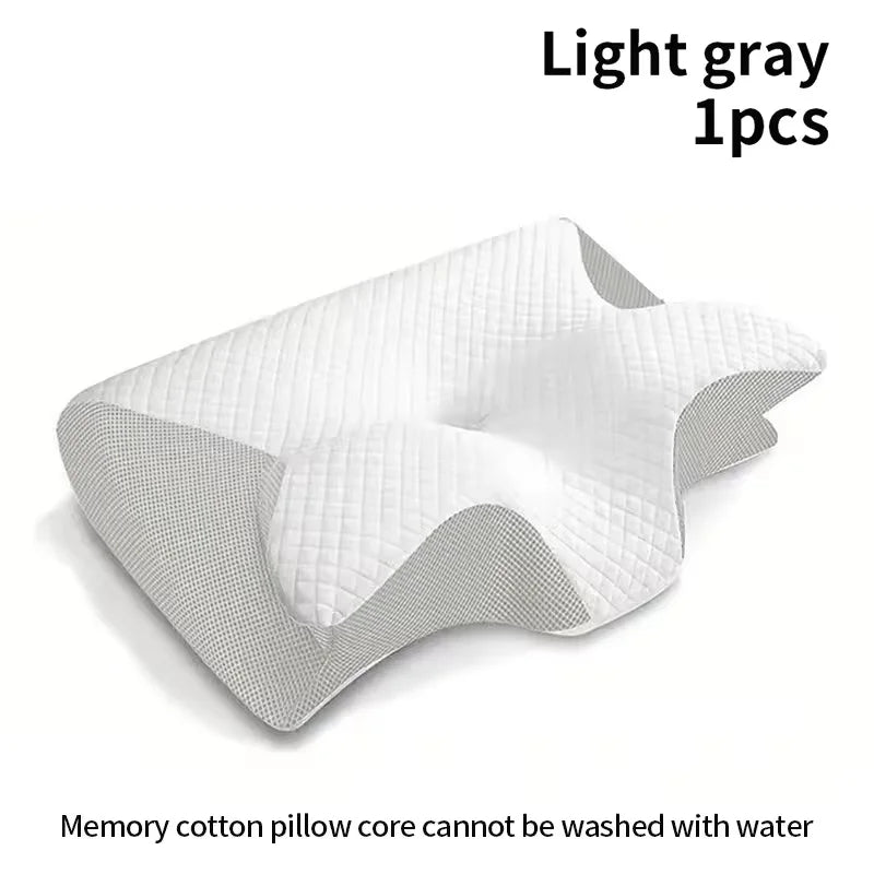 1pc Memory Foam Cervical Pillow, 2 in 1 Ergonomic Contour Orthopedic Pillow for Neck Pain, Contoured Support Pillows,Neck Pillow - Shoppiline