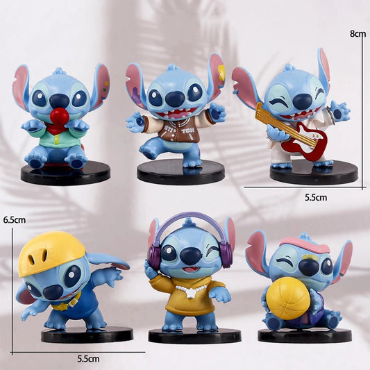 Music Party Series Star Baby Anime Movie Stitch Handmade PVC Model Rock Stitch Handmade Children's Toy Birthday Gift