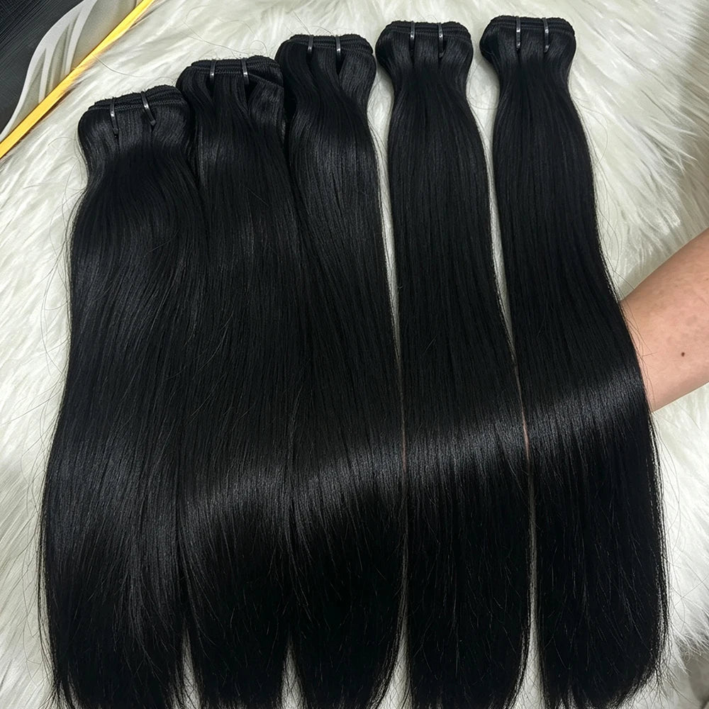 30 32 Inch Full Head Body Wave Bundles 100% Raw Human Hair Weaving Virgin Hair Extensions 1 3 4 Pcs Natural Black Color Double Weft Remy Hair Thick Full Ends Hair Bundles