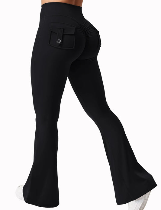Newest Women Wide Leg High Stretch Yoga Leggings Naked Feeling Compression Fitness Workwear with pockets Yoga Pant 