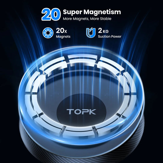 TOPK Universal Car Phone Holder Magnetic for Magsafe 360° Rotation Car Mount for Air Vent & Dashboard Windshield for All Phones - Shoppiline