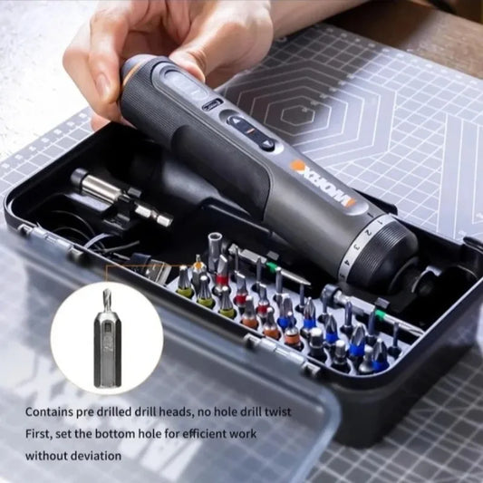 Worx 30 Bit Sets Power Tools WX242 Electrical Screwdriver Set Smart Cordless Drill Screwdrivers USB Rechargeable Set Home Repair - Shoppiline