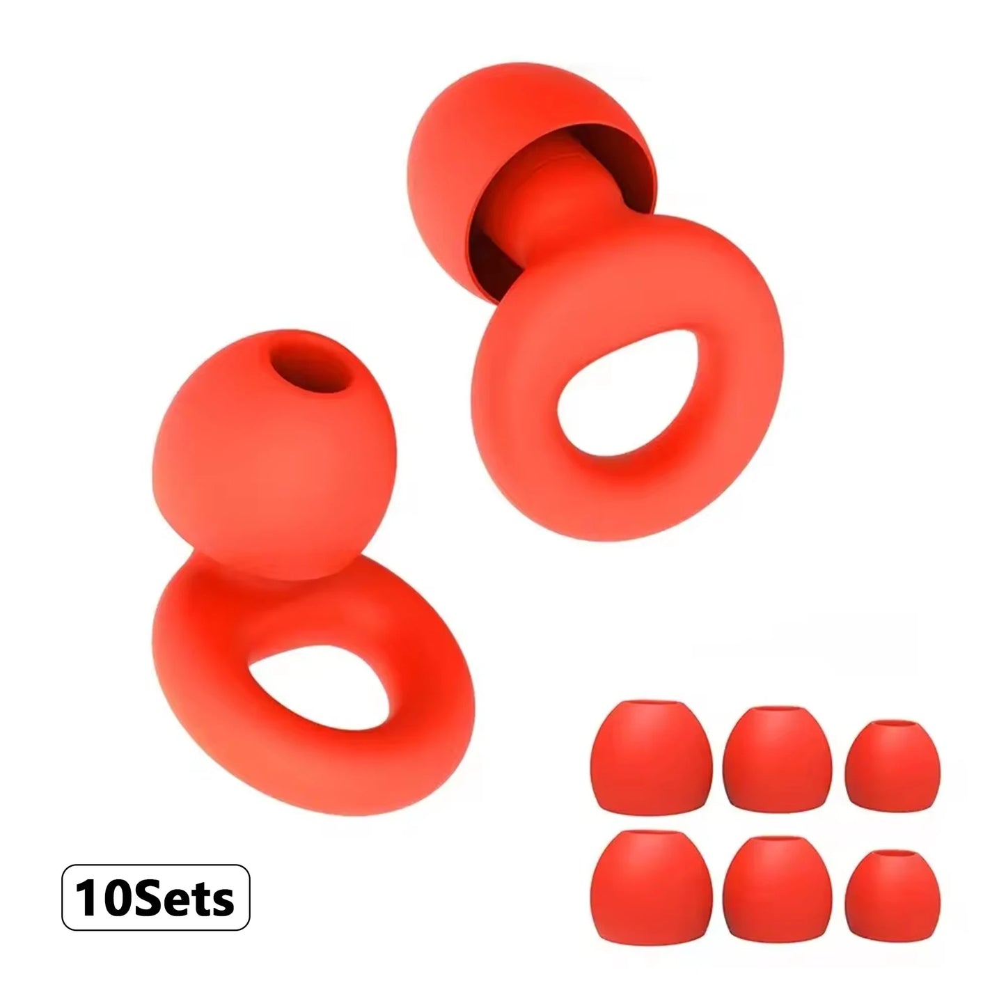 Plugs for Sleep,Swim, Work– Super Soft Silicone Ear Reusable Hearing Protection for Noise Reduction 8 Ear Tips in XS/S/M/L