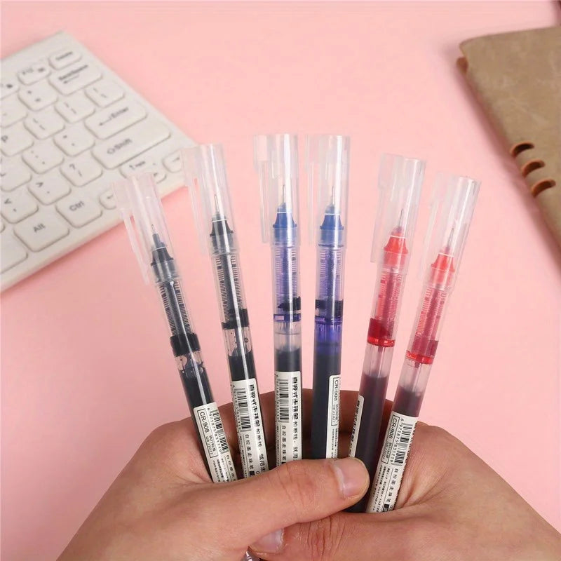24 stylos bille à encre liquide, séchage rapide, stylo gel pour signature d'examen, pointe de 0,5 mm, encre noire et bleue, pour l'école et le bureau