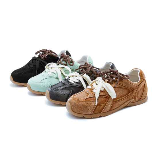AIYUQI Women Sneakers New Genuine Leather Retro German Training Shoes Women Winter Velvet Fur Flat Casual Shoes Women