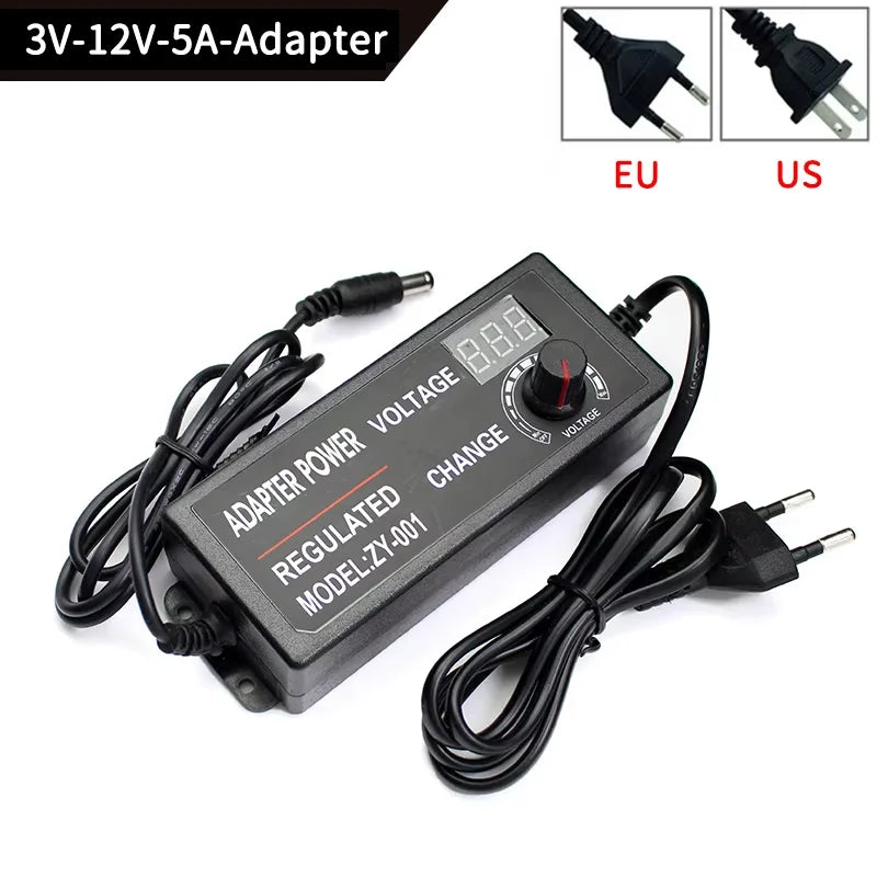 Adjustable Power Supply Adapter AC To DC 3V 12V 3V 24V 9V 24V Universal Adapter with Display Screen Voltage Regulated Hoverboard