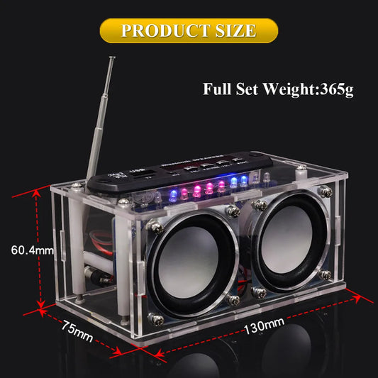 DIY BT Speaker Kit with FM Radio 87.5-108MHZ DIY Soldering Project Practice Solder Assembly U Disk TF Electronic Kit - Shoppiline