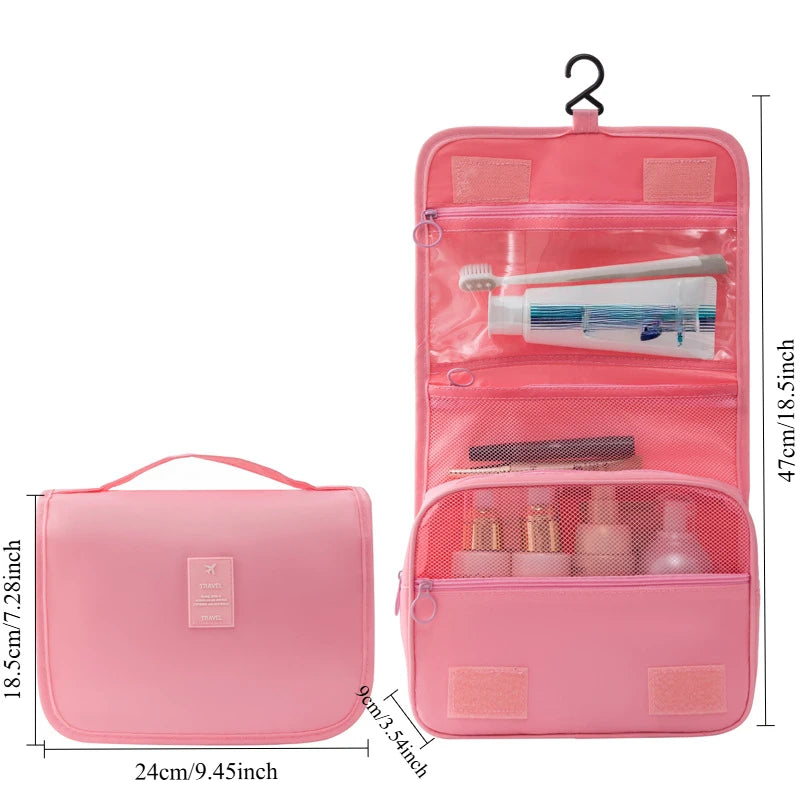 Travel Makeup Bag Waterproof Toiletries Organizer High Quality Women Neceser Bathroom Hook Wash Pouch Hook Makeup Storage Bag