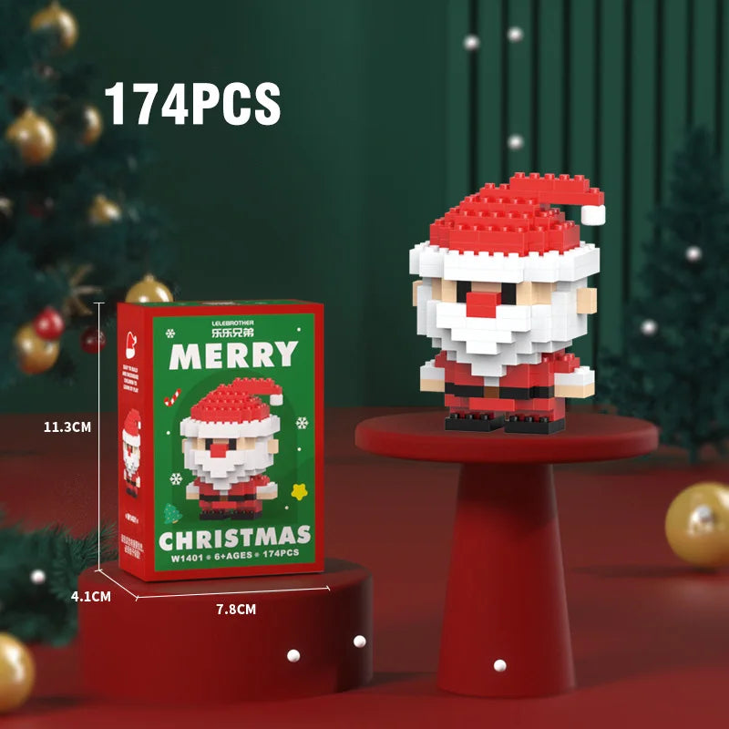 DIY Christmas Santa Claus Building Blocks Set Christmas Themed Brick Ornaments Mini Block Figures Christmas Birthday Gifts