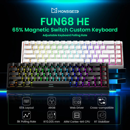 Akko MonsGeek FUN68 FUN60 PRO&MAX HE Magnetic Keyboard 60% 65% Gaming Keyboards Rapid Trigger 8K Custom Keyboard Gamer Esports - Shoppiline