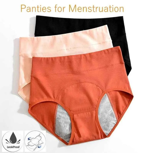 Cotton menstrual underwear, high-waisted underwear overalls, menstrual pants, leak-proof Bragas menstrual pants