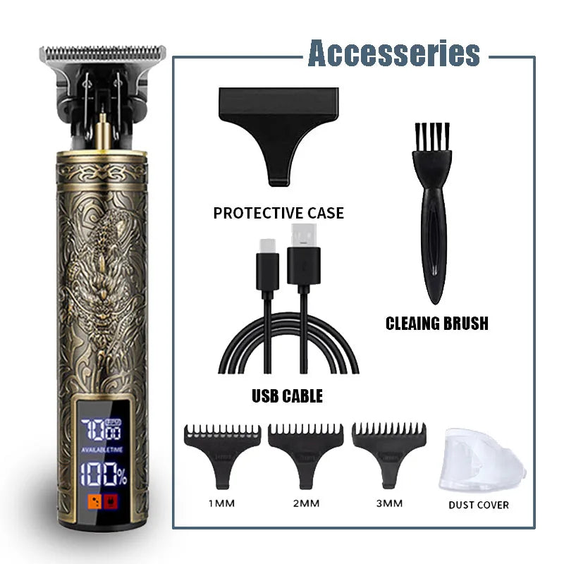 New!T9 Electric Hair Trimmer/Accessories | USB Professional Shaver | 0mm Bald Fade Cutting Machine Portable for Men Home Haircut