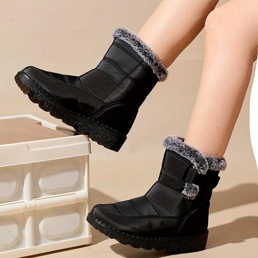 Winter Women Boots Waterproof Snow Boots Plus Size Casual Platform Ankel Boots Warm Fur Women Shoes Antislip Fashion Cotton Shoe