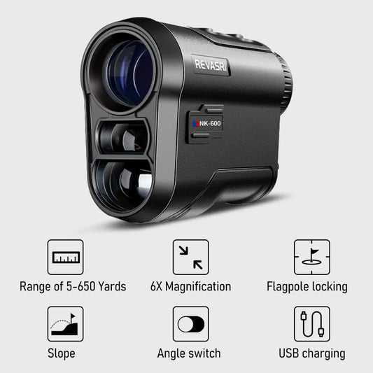 REVASRI 600M/Yard Golf Laser Rangefinder with Slope Compensation Flagpole Lock Vibration USB-C Rechargeable for Golfing - Shoppiline