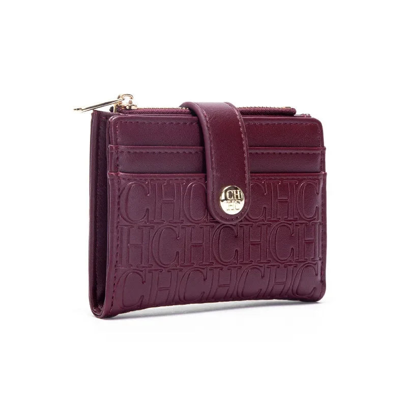 Luxury Brand Classic Retro Square Design Card Case Fashion Button Classic Folding Money Clip Compact Lightweight Luxury Women