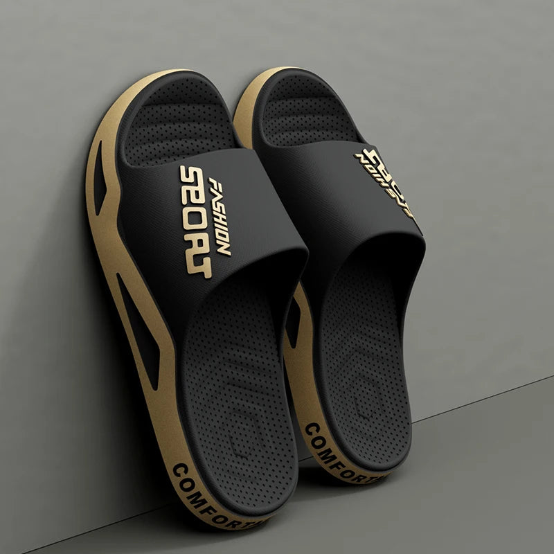 Men's Summer Fashion Slippers for Home ,Soft Soles, PVC Durable Material, Outdoor Sports and Leisure Beach Shoes for Couples